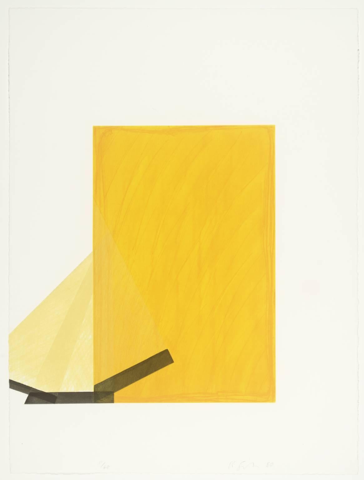 Richard Smith Abstract Print - Drawing Boards I (yellow / black)