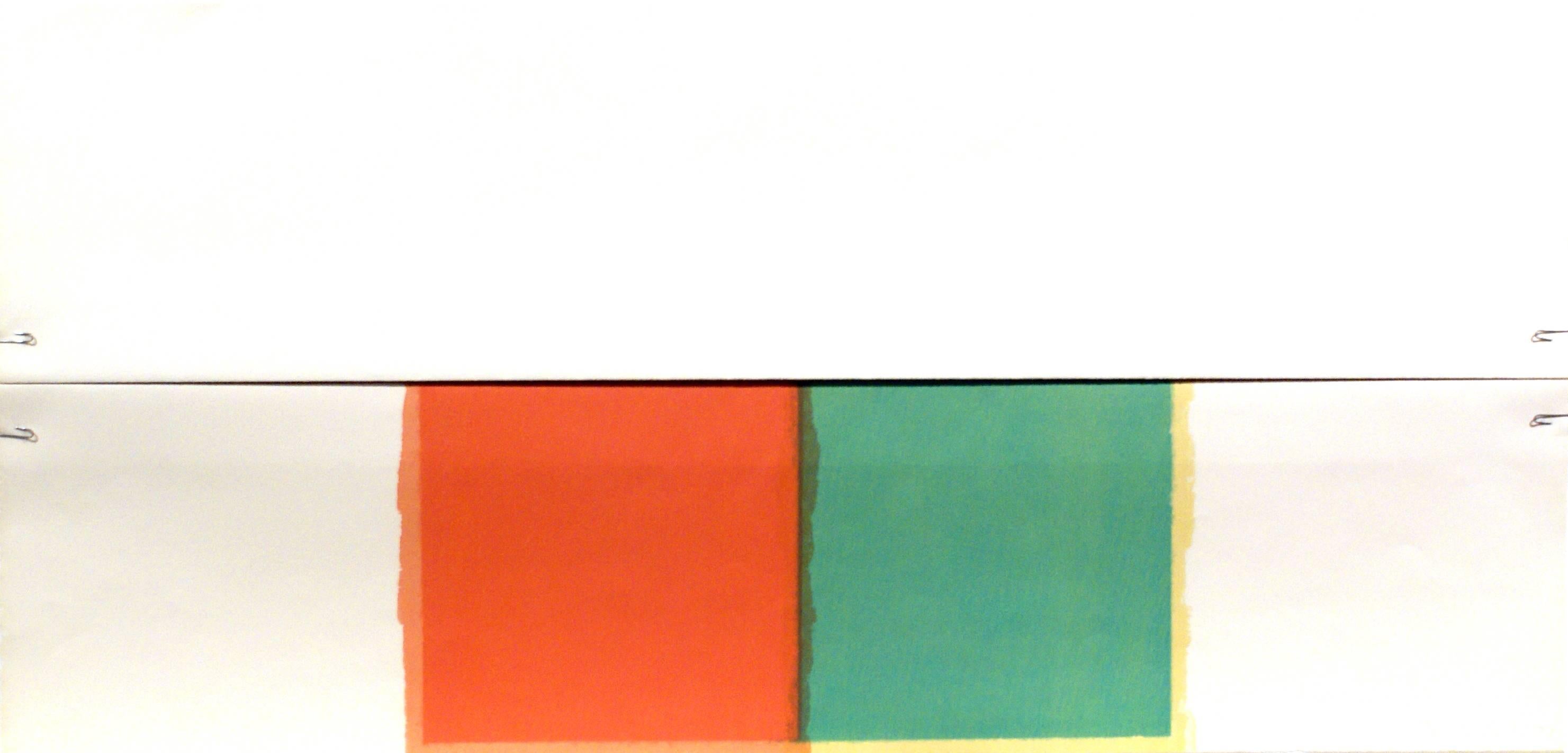 Richard Smith Abstract Print – Achtteilige Stücke (rot und grüne Quadrate)