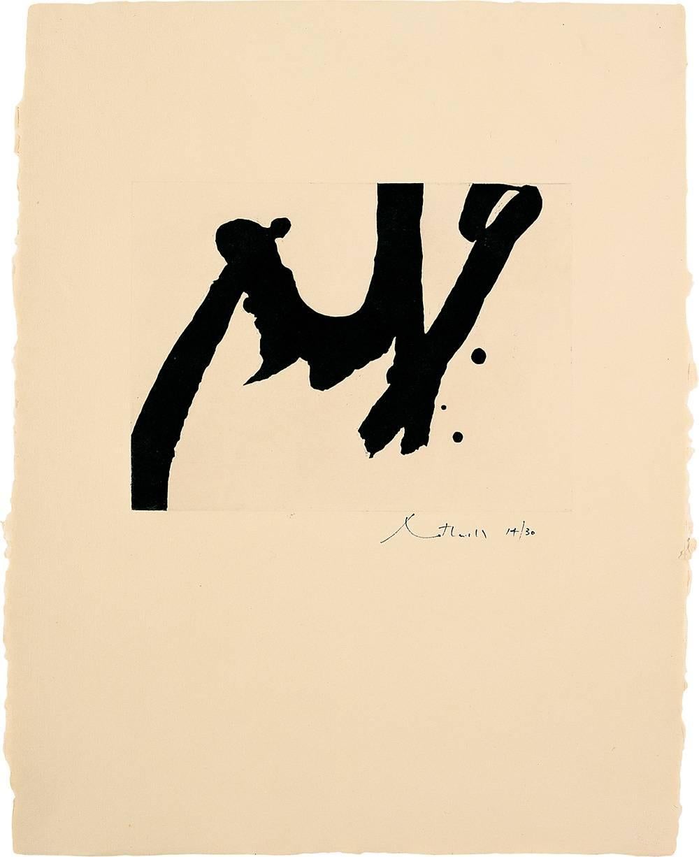 Robert Motherwell Print - Calligraphic Study IV