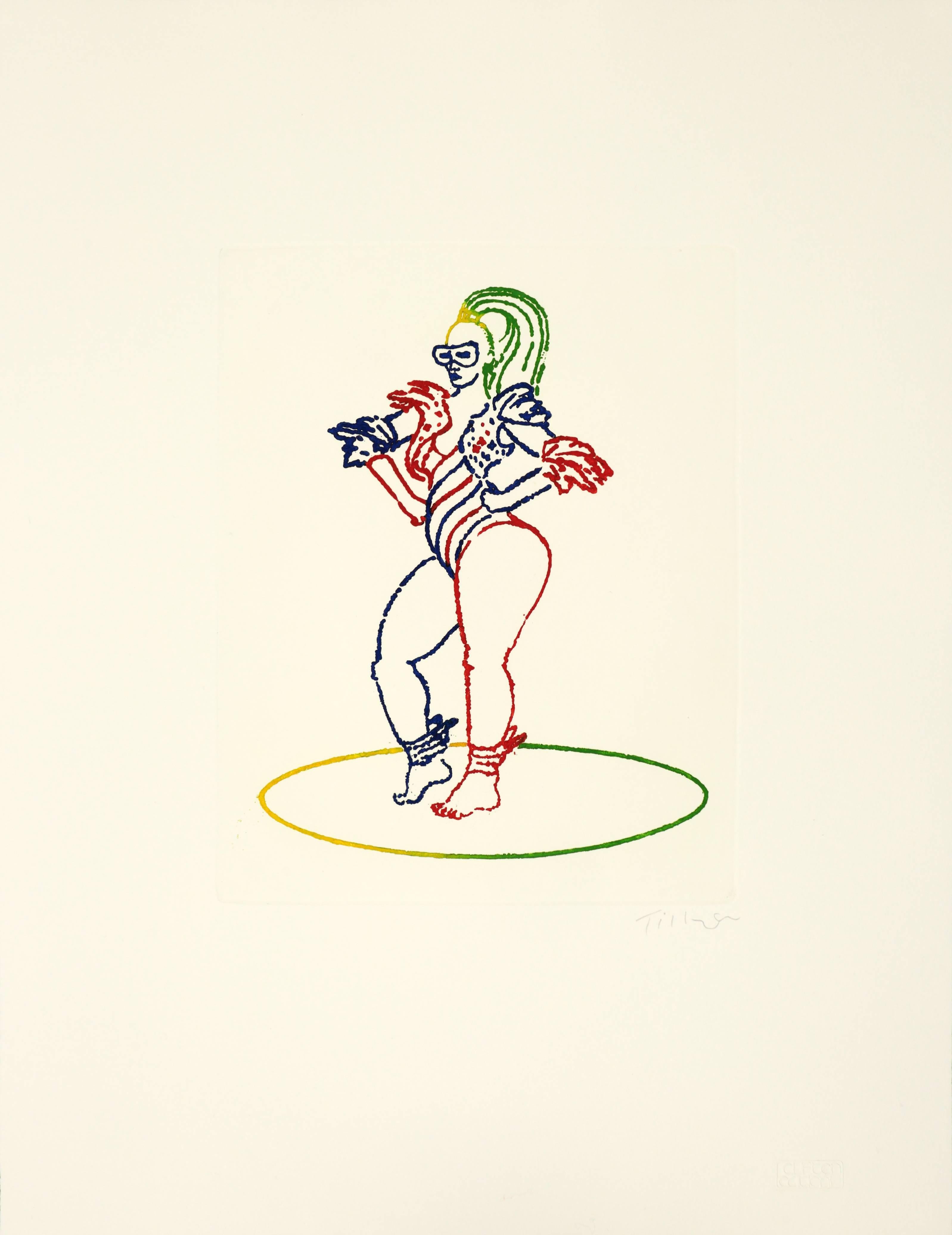 William Tillyer Abstract Print - The Acrobat - Miss Urania 