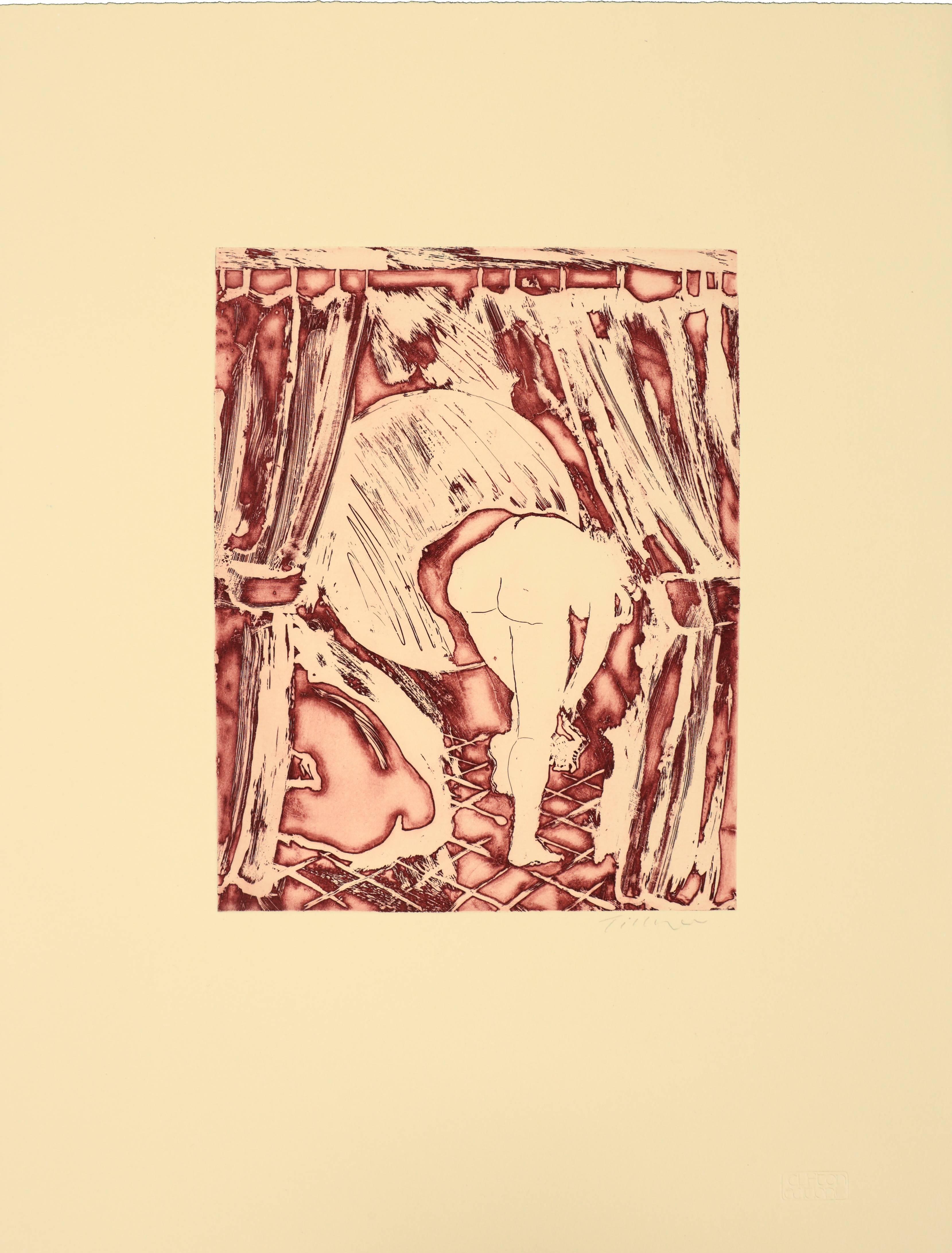 William Tillyer Abstract Print – Crimson-Schliffe