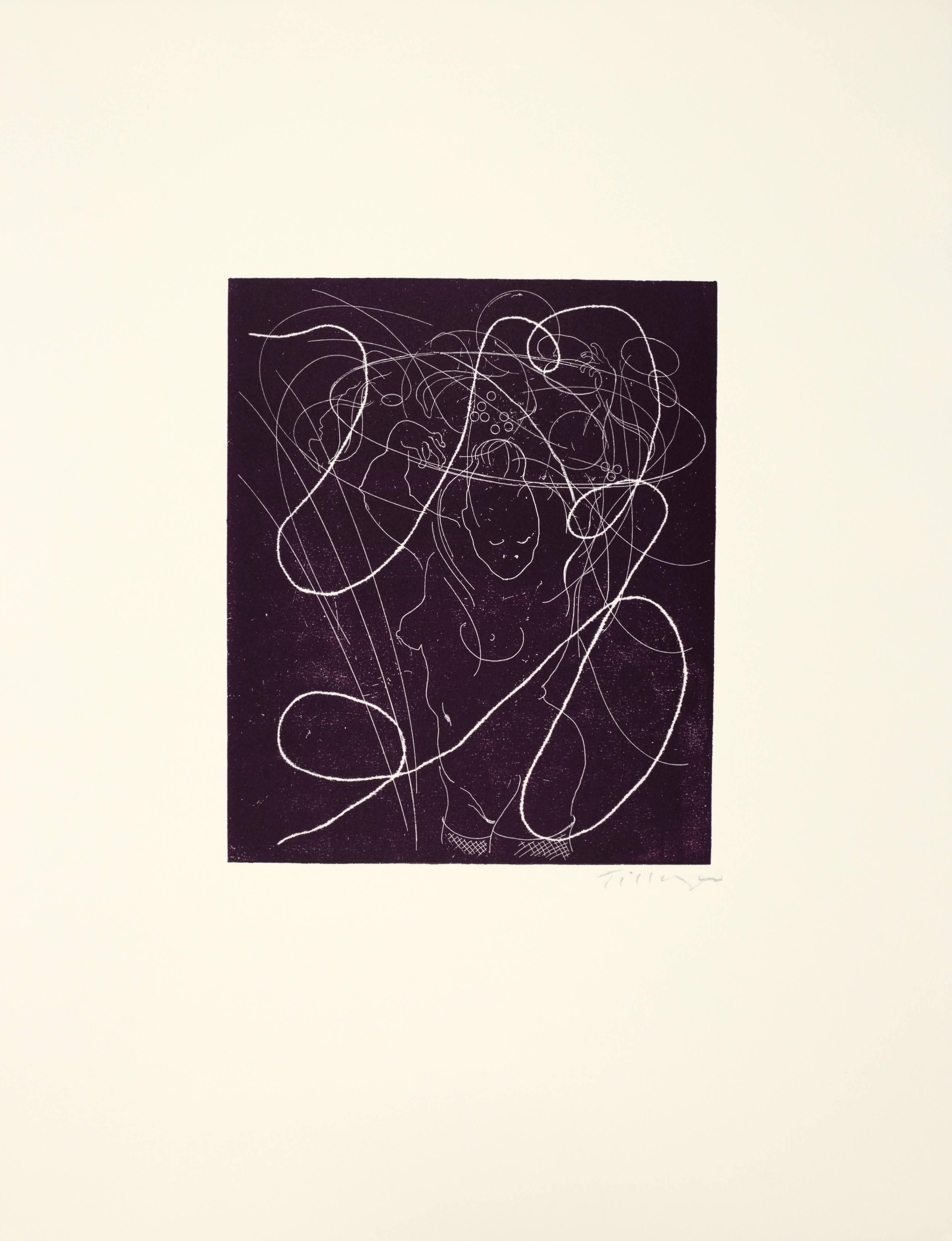 William Tillyer Abstract Print - "to the accompaniment of funeral marches"