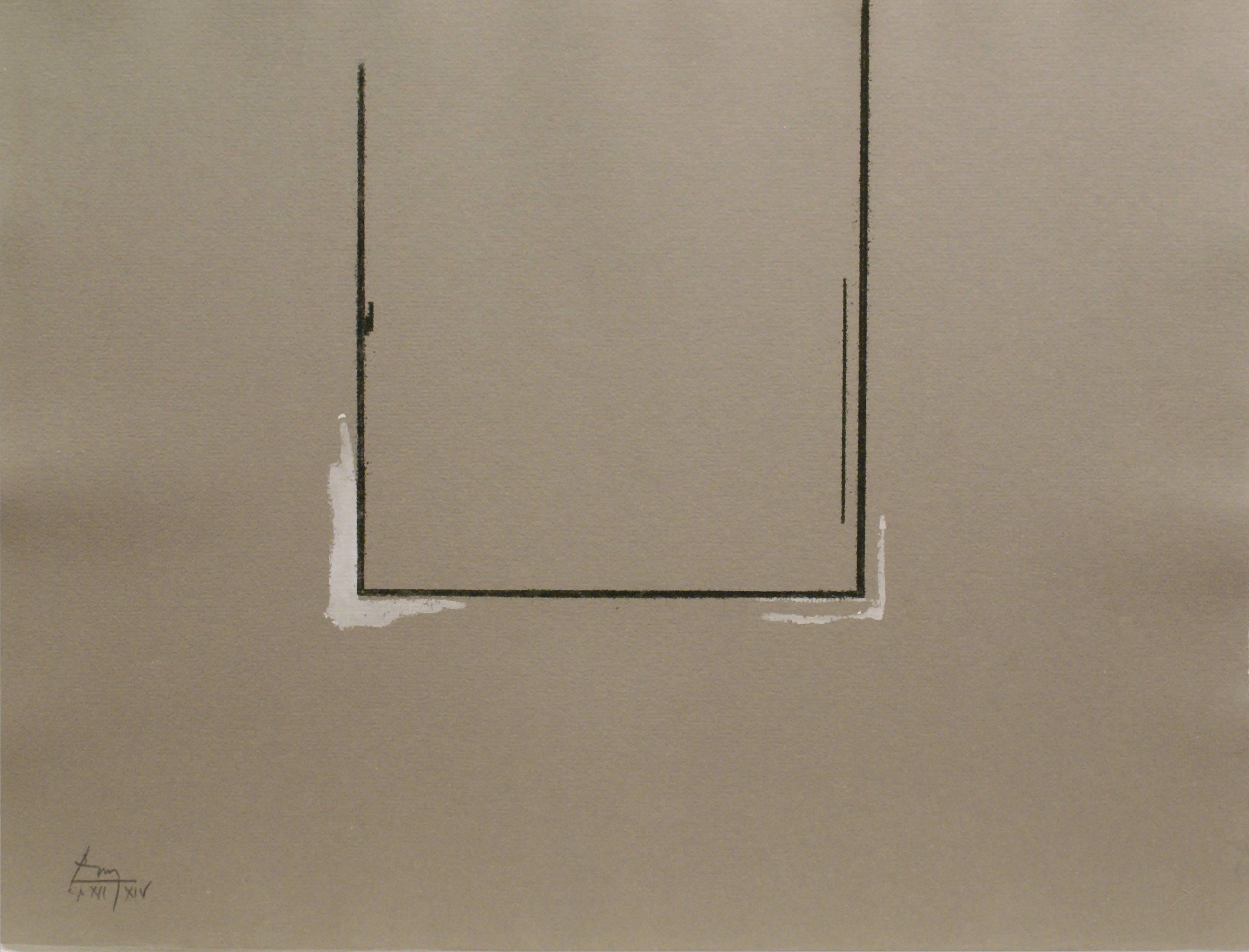 Robert Motherwell Print - Gray Open with White Paint