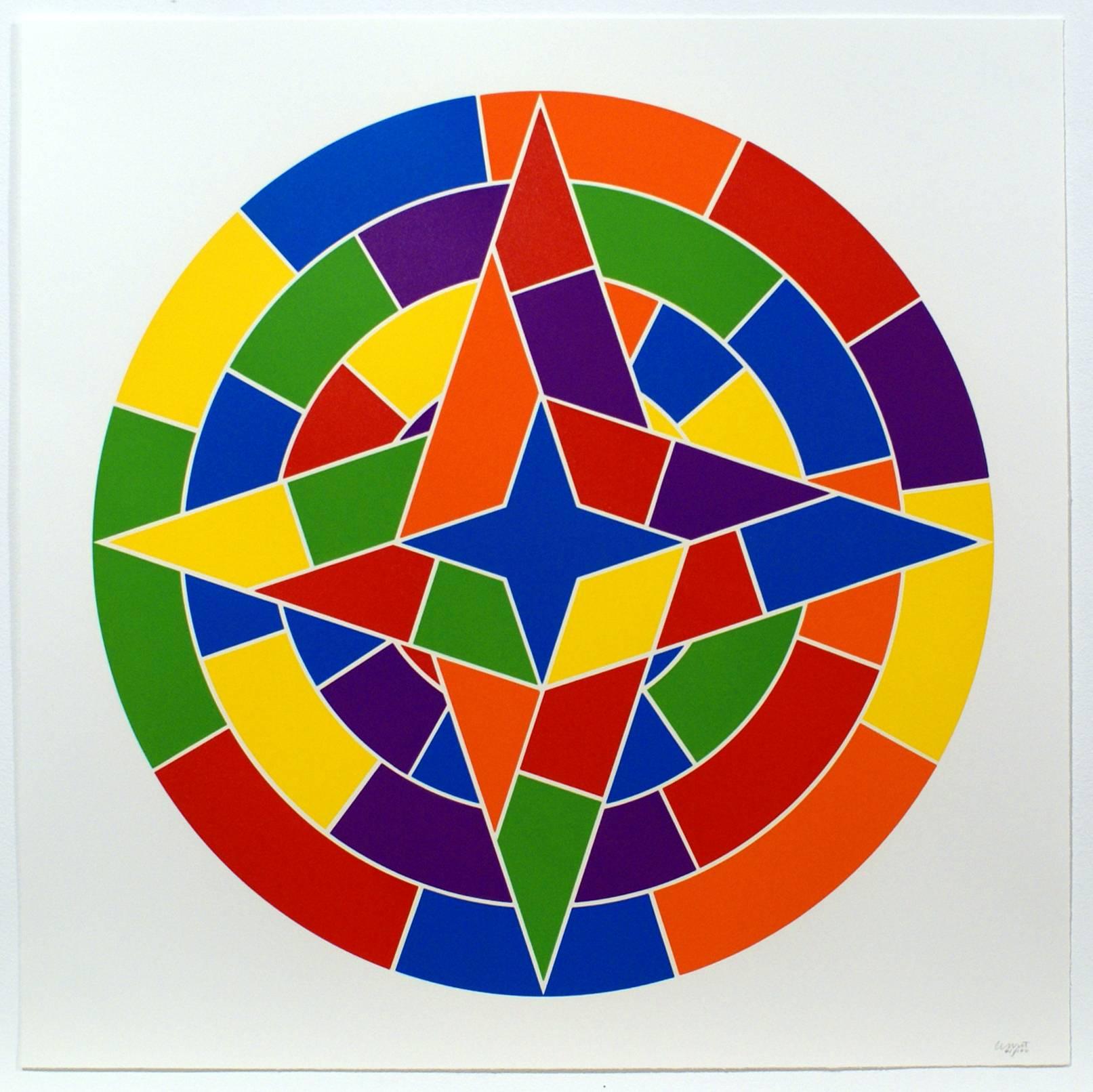 Sol LeWitt Abstract Print - Tondo 2 (4 point star)