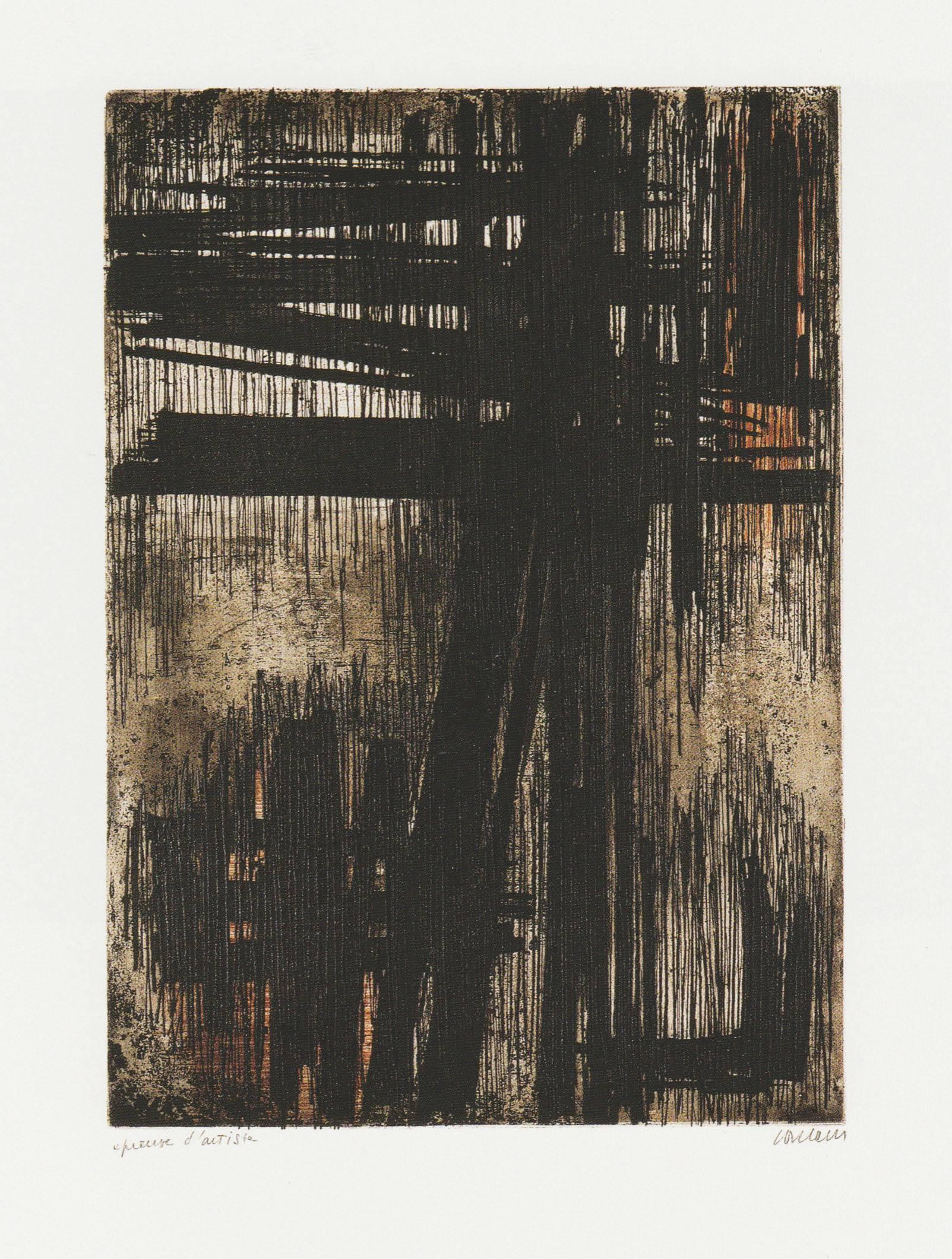 Pierre Soulages Abstract Print - Eau-Forte VII