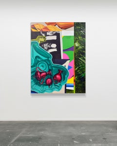 Farbenfrohes surrealistisches Stillleben, Acryl auf Leinwand, 21. Jahrhundert