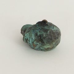 Turquoise Verdigris Bronze Reclining Miniature Head with Elongated Profile