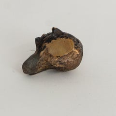 Dark Oxidized Bronze Miniature Expressionist Head with Polished Highlights