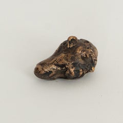 Dark Oxidized Bronze Miniature Expressionist Head with Polished Highlights