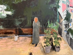 Contemporary Figurative Painting of Woman in Architectural Interior