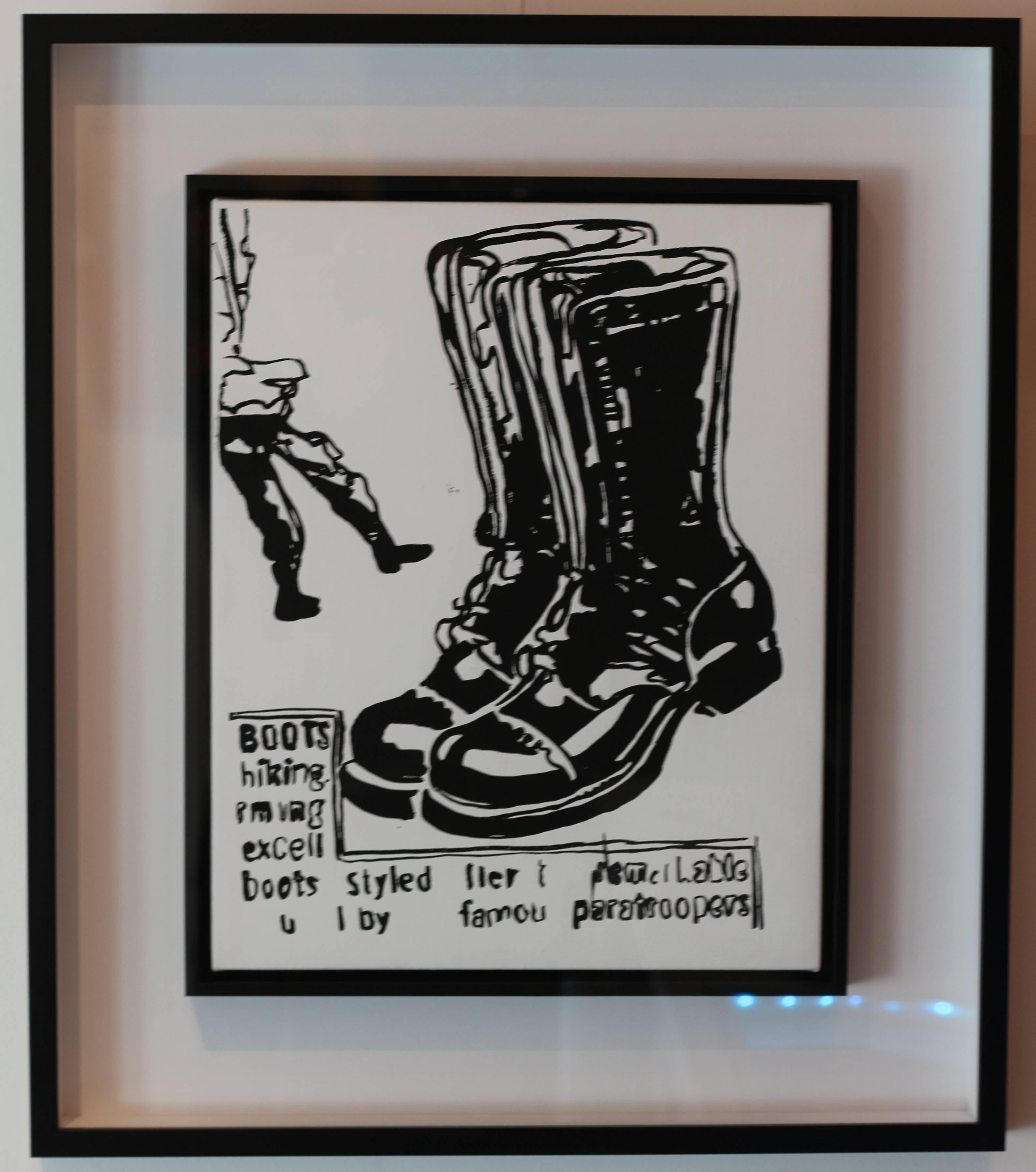 Paratrooper Boots (Positive) - Print by Andy Warhol