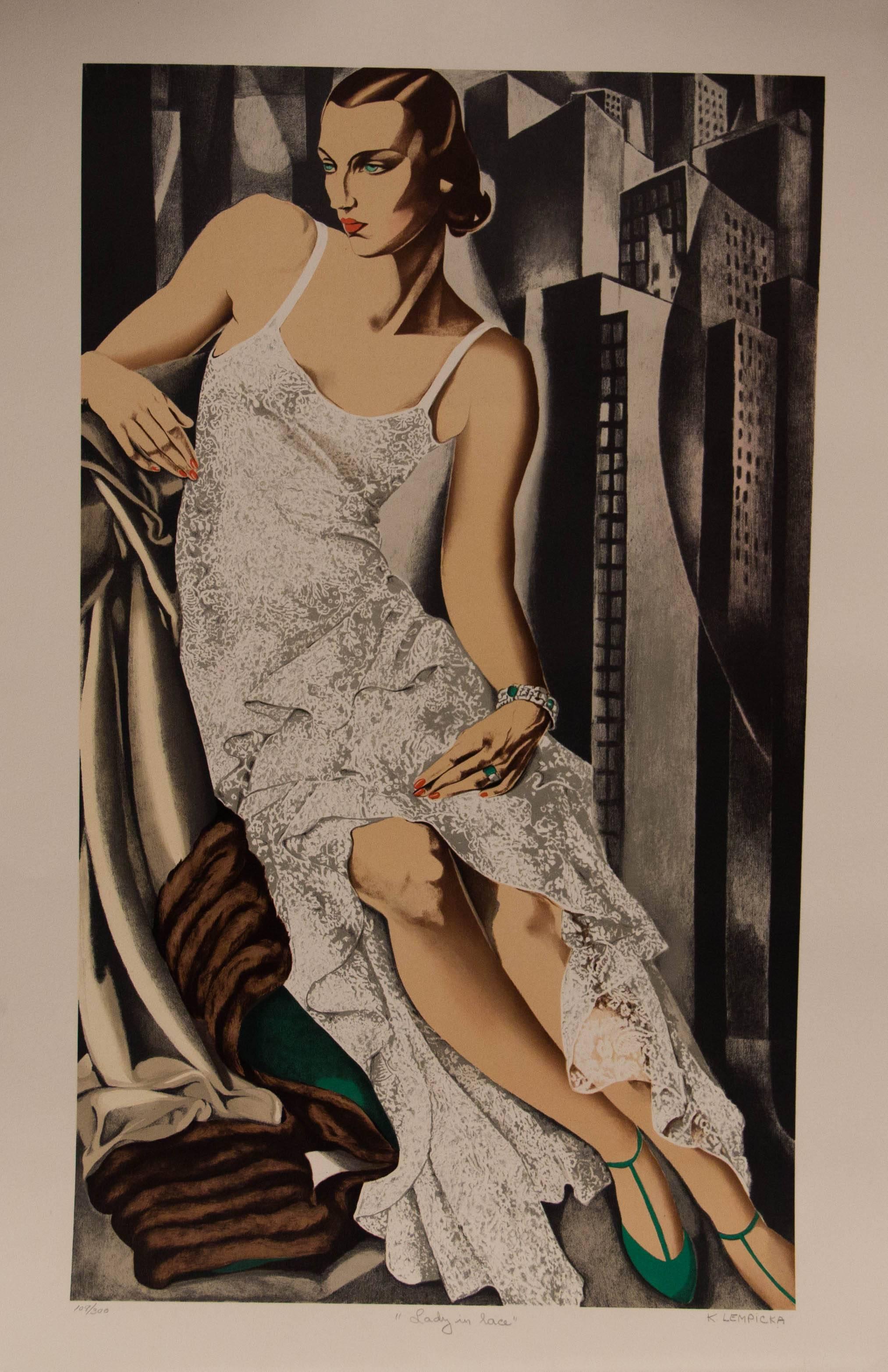 Tamara de Lempicka Portrait Print - Lady in Lace