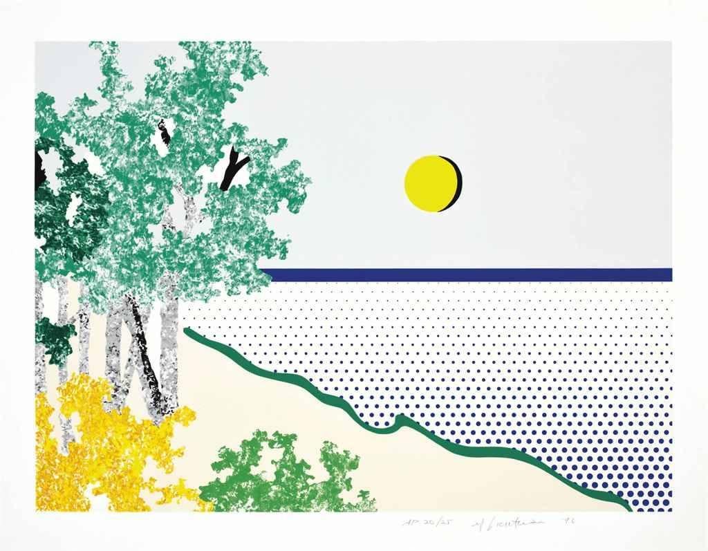 Roy Lichtenstein Landscape Print - Titled