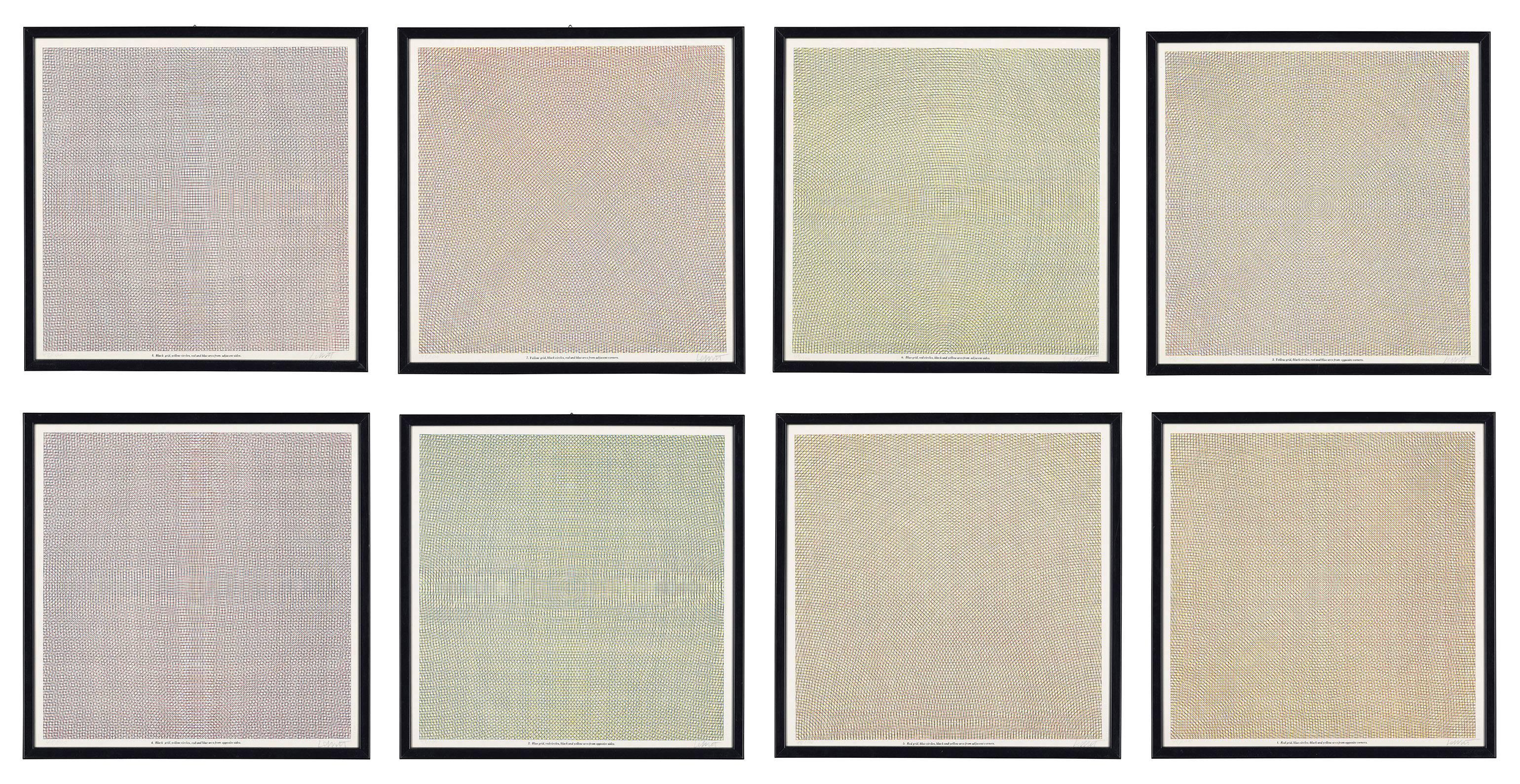 Arcs from Sides or Corners, Grids & Circles - Print by Sol LeWitt