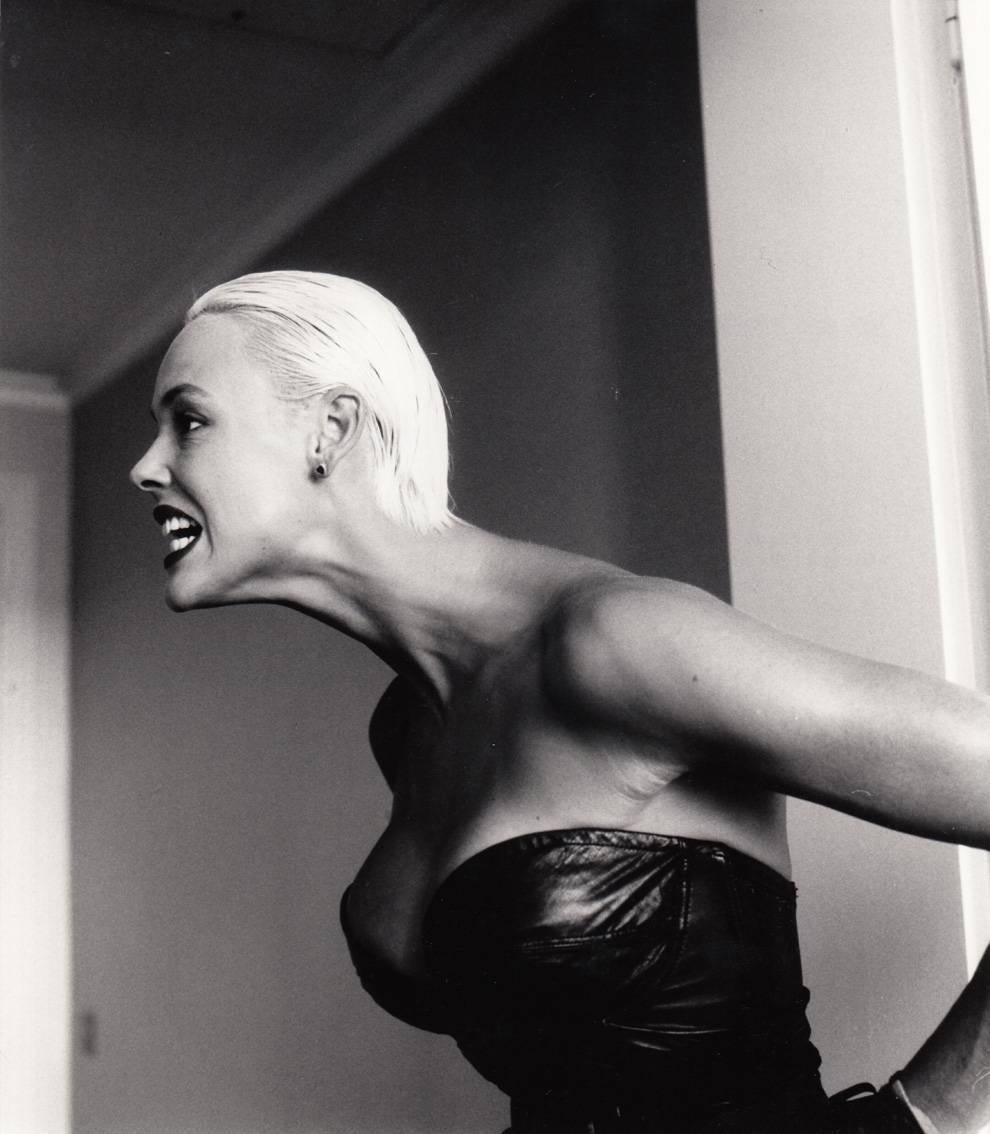 Helmut Newton Black and White Photograph - Brigitte Nielsen, Monte Carlo, 1987