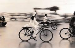 Girl on Bicycle, Saigon, 1972 Original press print