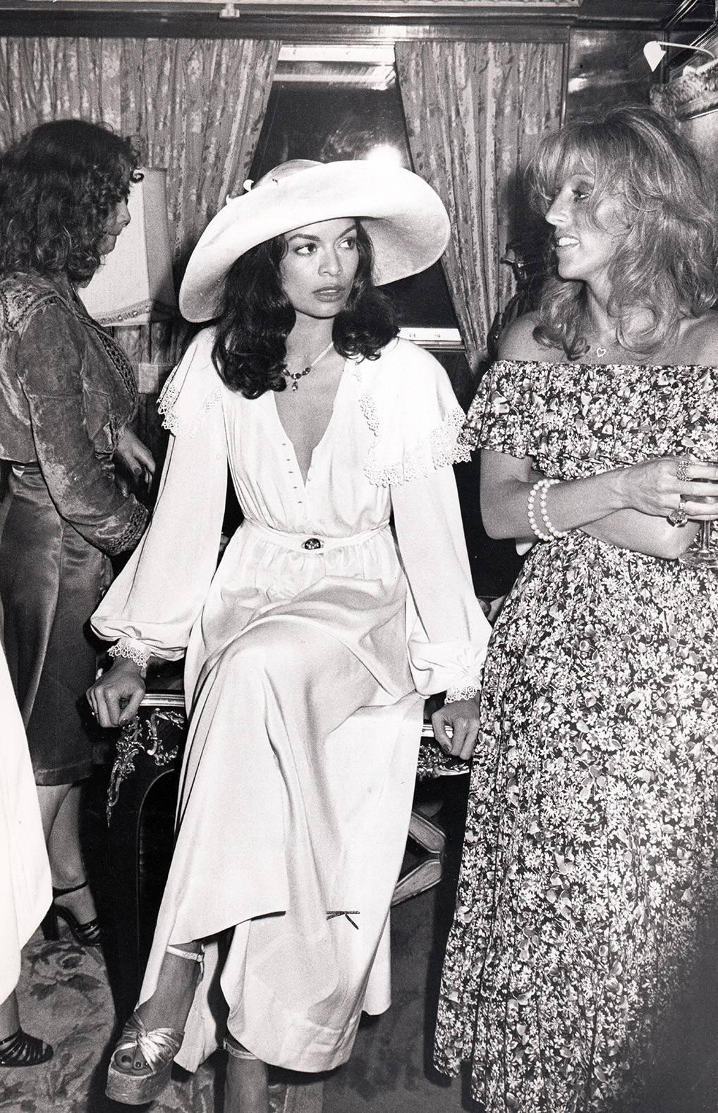 Daniel Angeli Black and White Photograph - Bianca Jagger, Cannes, early 1970's