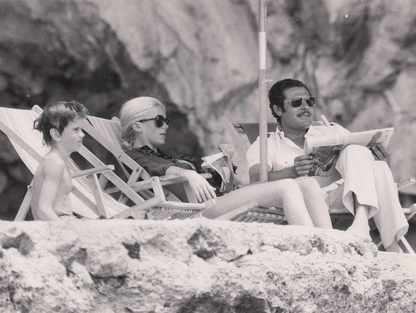 Unknown Black and White Photograph - Catherine Deneuve & Marcello Mastroianni, c. 1971 Original vintage print