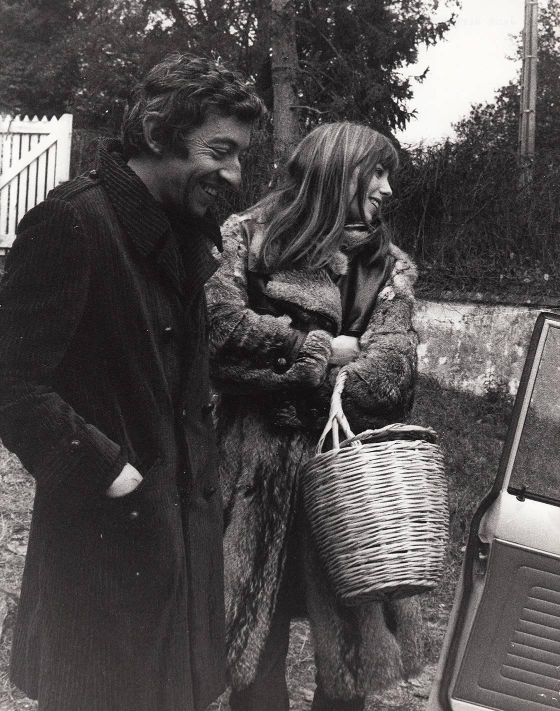 Unknown Black and White Photograph - Jane Birkin & Serge Gainsbourg, c. 1969 Original press print