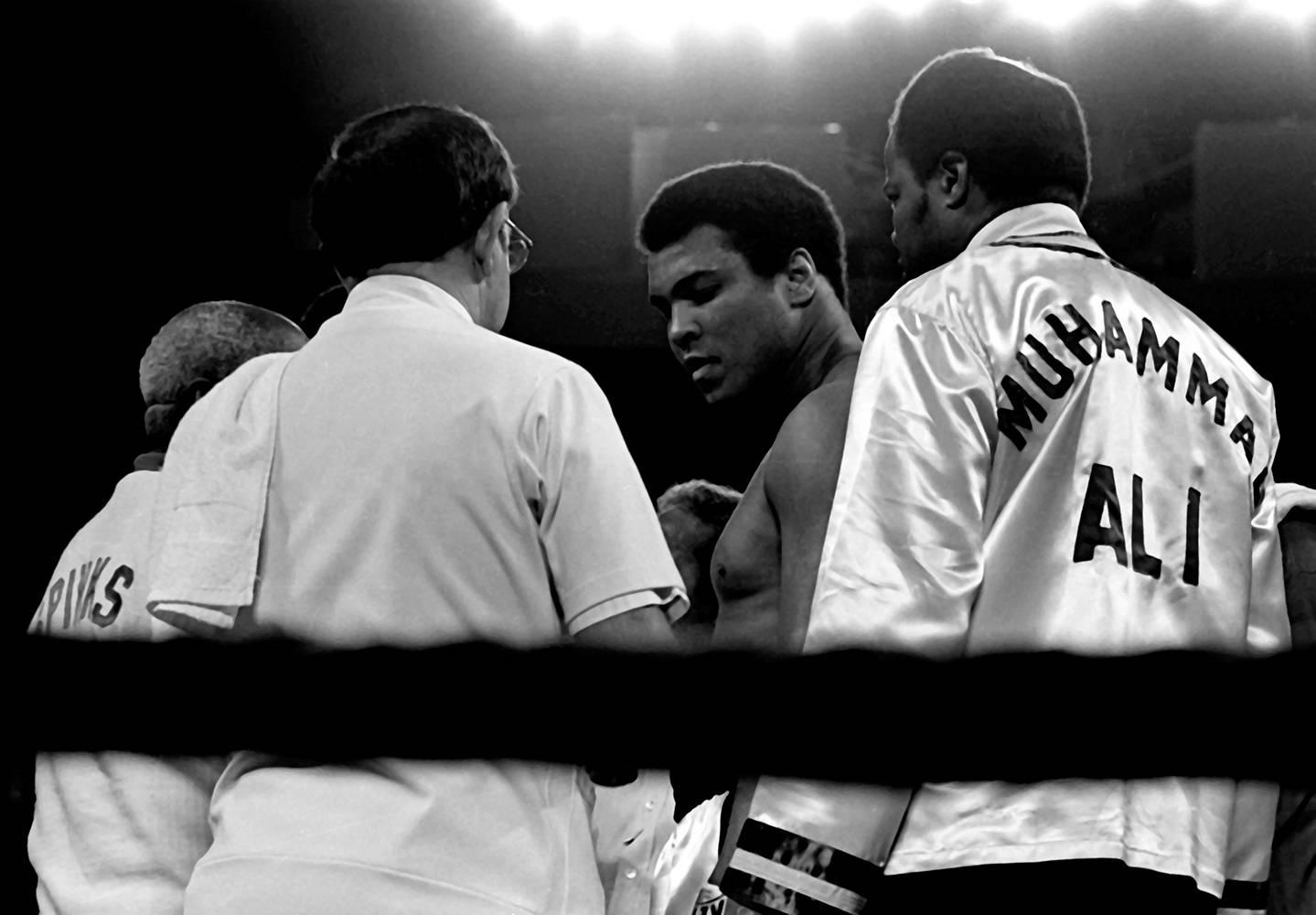 Ron Galella Black and White Photograph - Muhammad Ali vs. Leon Spinks, 1978