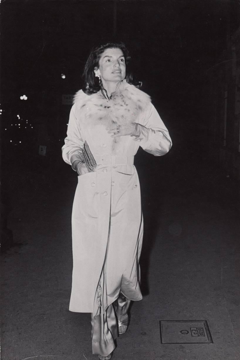 Daniel Angeli Black and White Photograph - Jackie Kennedy Onassis, Paris, 1970's Original Vintage Prints