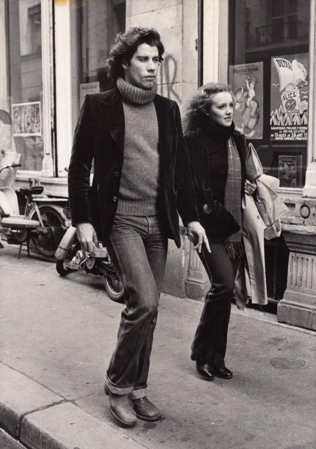 Unknown Black and White Photograph - John Travolta, Paris, 1978 Original Vintage Print