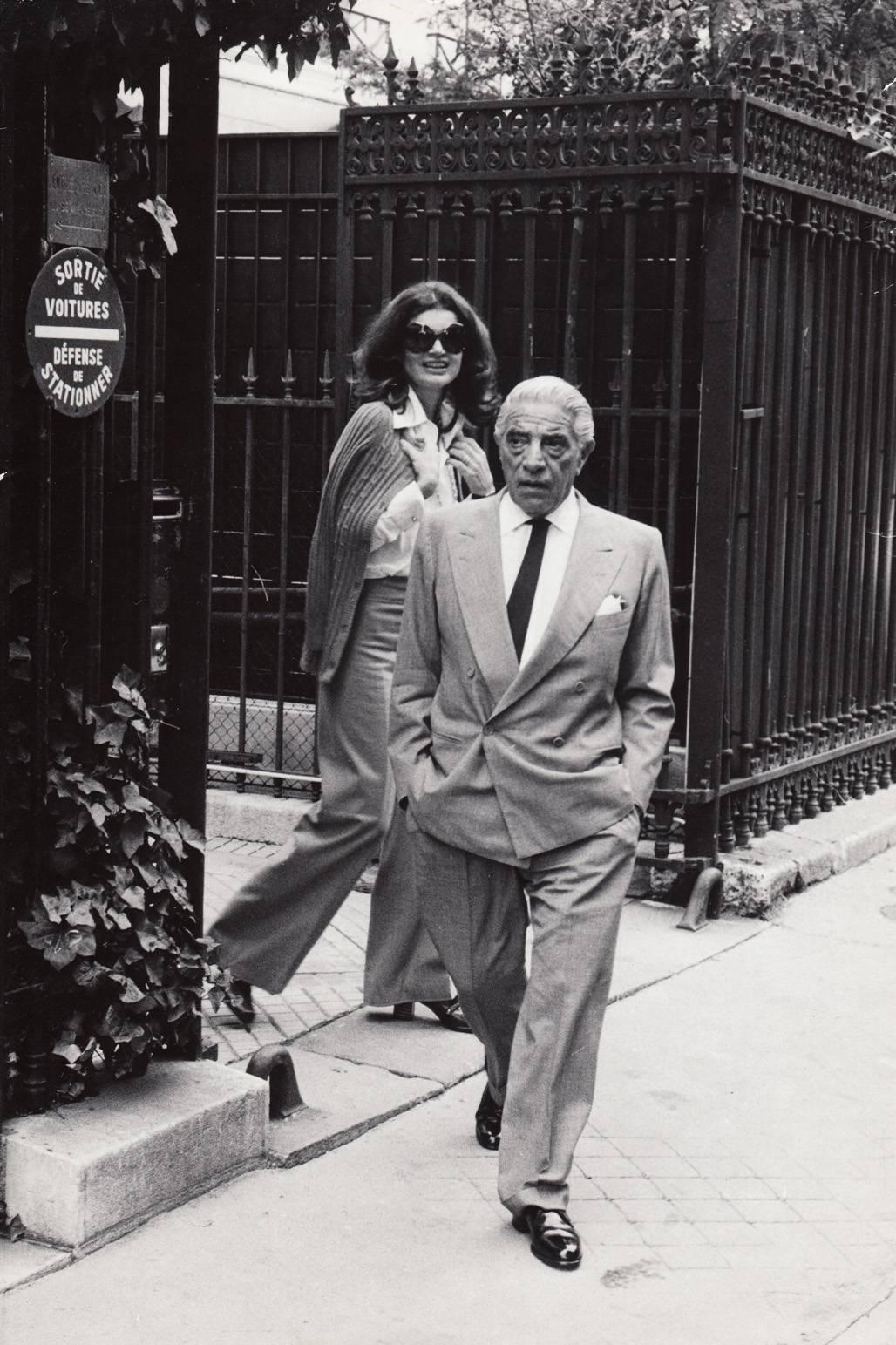 Daniel Angeli Black and White Photograph - Aristotle Onassis & Jackie O., Paris, c. 1972 Original vintage print