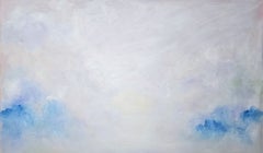 Winterlight - grande dipinto orizzontale che raffigura un paesaggio invernale astratto ed etereo