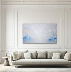 Winterlight - grande dipinto orizzontale che raffigura un paesaggio invernale astratto ed etereo