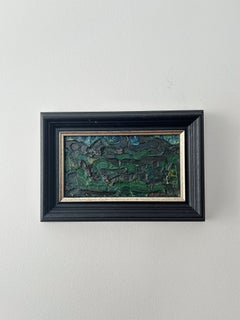 André Cottavoz (1922-2012), Toscane, 1963, abstract landscape, oil on cardboard