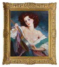 Maria Szantho Original Figurative Nude Oil Painting, circa 1960, Not Framed