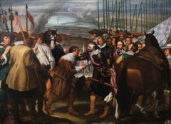 Antique Figurative Oil Painting after Velázquez, Surrender of Breda, Framed