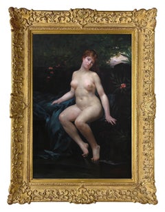 Emmanuel Stanek Antique Figurative Nude Oil Painting, 19th-Century, Not framed
