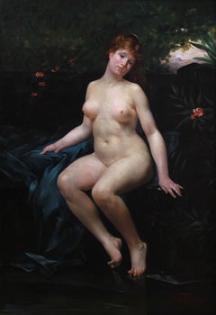 Emmanuel Stanek Antique Figurative Nude Oil Painting, 19th-Century, Not framed