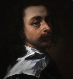 Dipinto a olio fiammingo del XVIII secolo: Autoritratto ispirato a Sir Anthony van Dyck