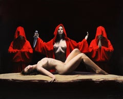 Jean-Pierre André Leclercq, Sacrifice, Signed Figurative Nude Oil Painting, 2020