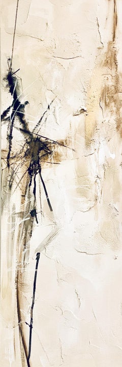 "Storm IV” Richly Textured, Neutral Palette, White, Buff, Beige, Minimalist