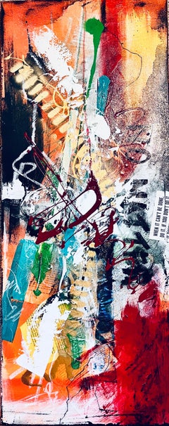 "Por Cualquier Medio", Estilo Graffiti / Abstracto, Vivo Moderno, Rojo, Amarillo, Naranja