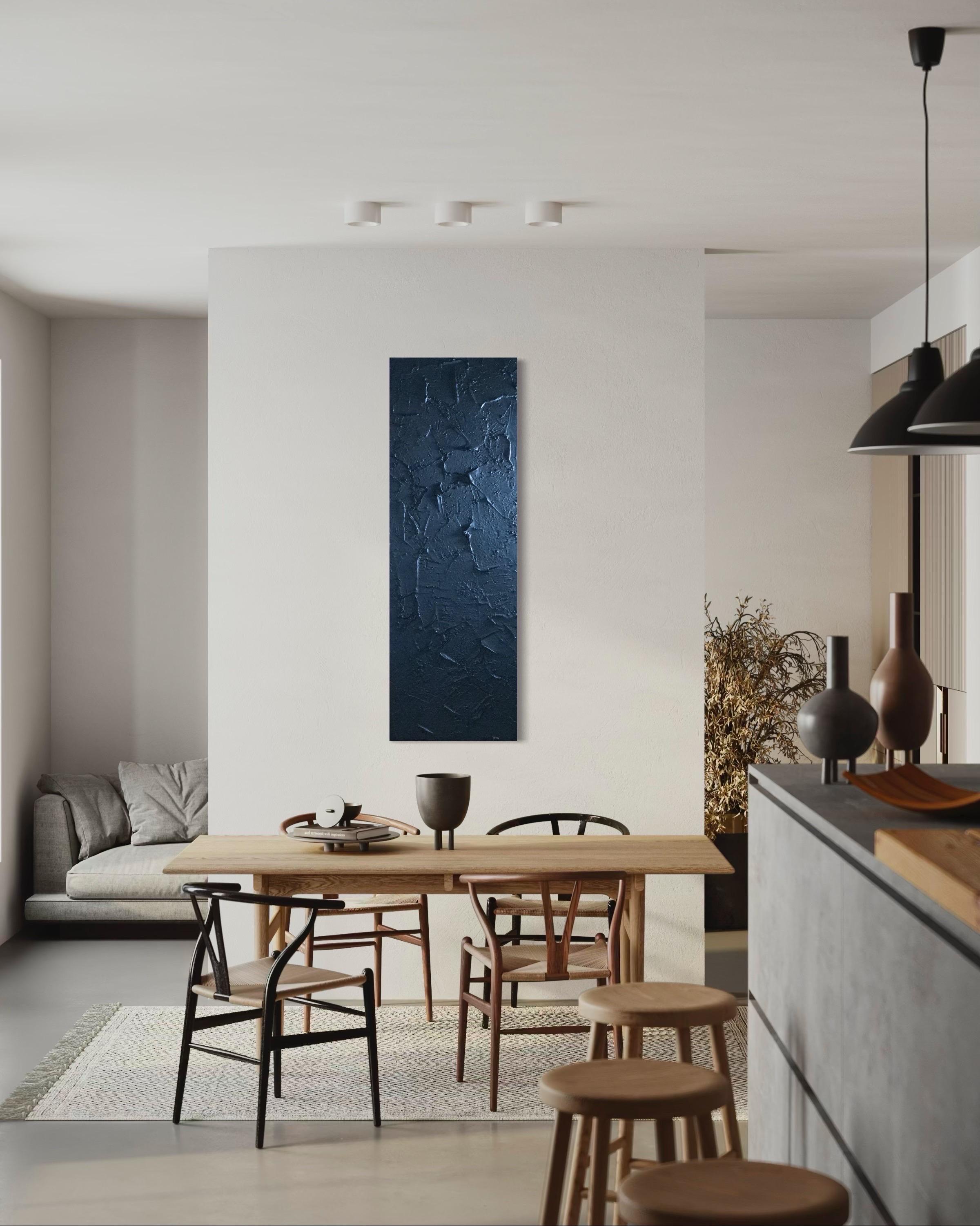 Raw - Black, Monochrome, Sculptural, Contemporary, Impasto, Minimal, Texture For Sale 13