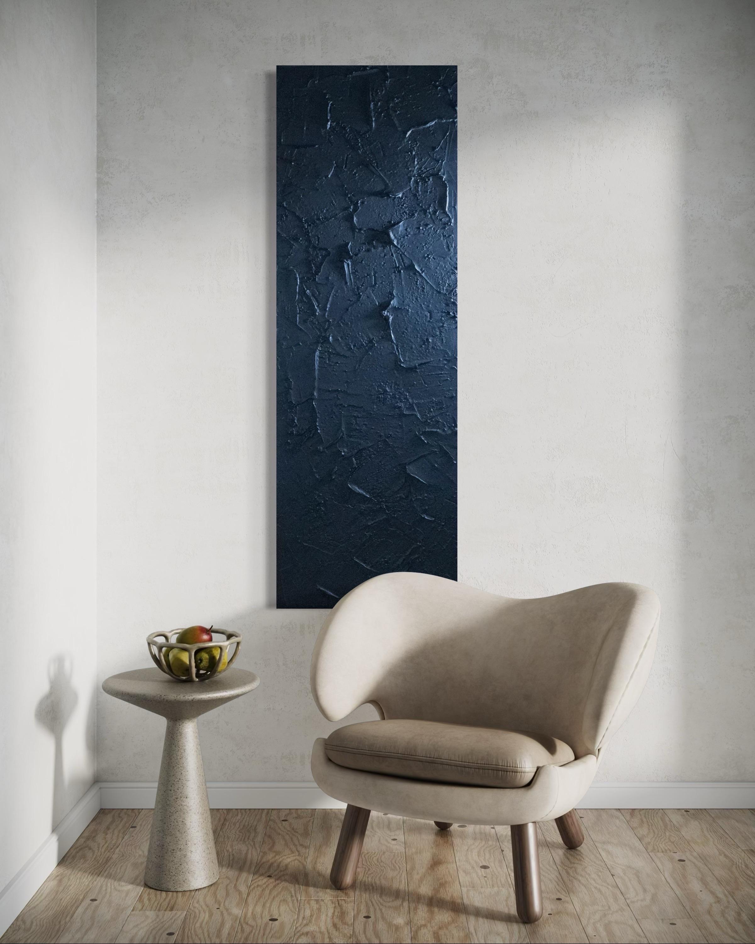 Raw - Black, Monochrome, Sculptural, Contemporary, Impasto, Minimal, Texture For Sale 14