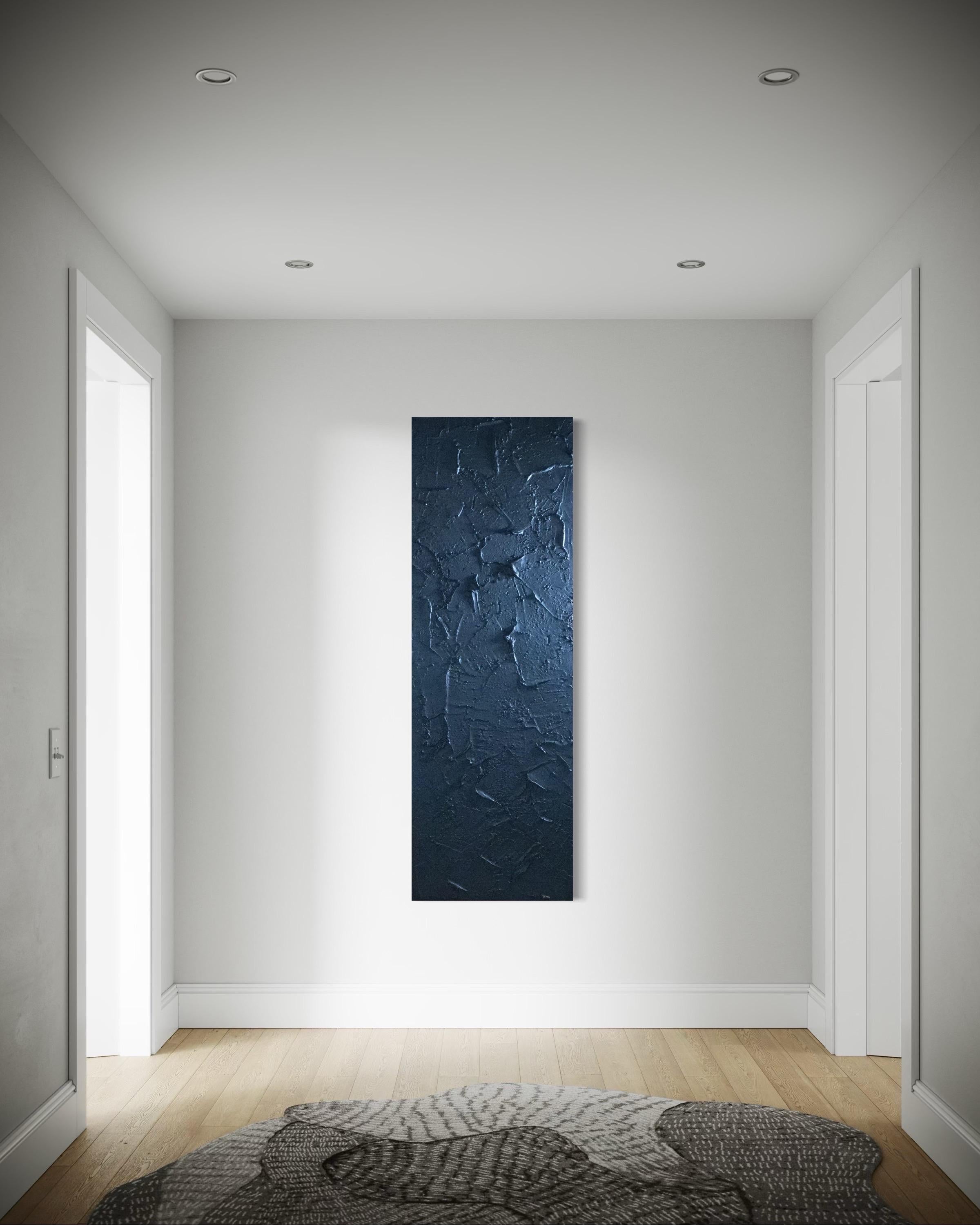 Raw - Black, Monochrome, Sculptural, Contemporary, Impasto, Minimal, Texture For Sale 15