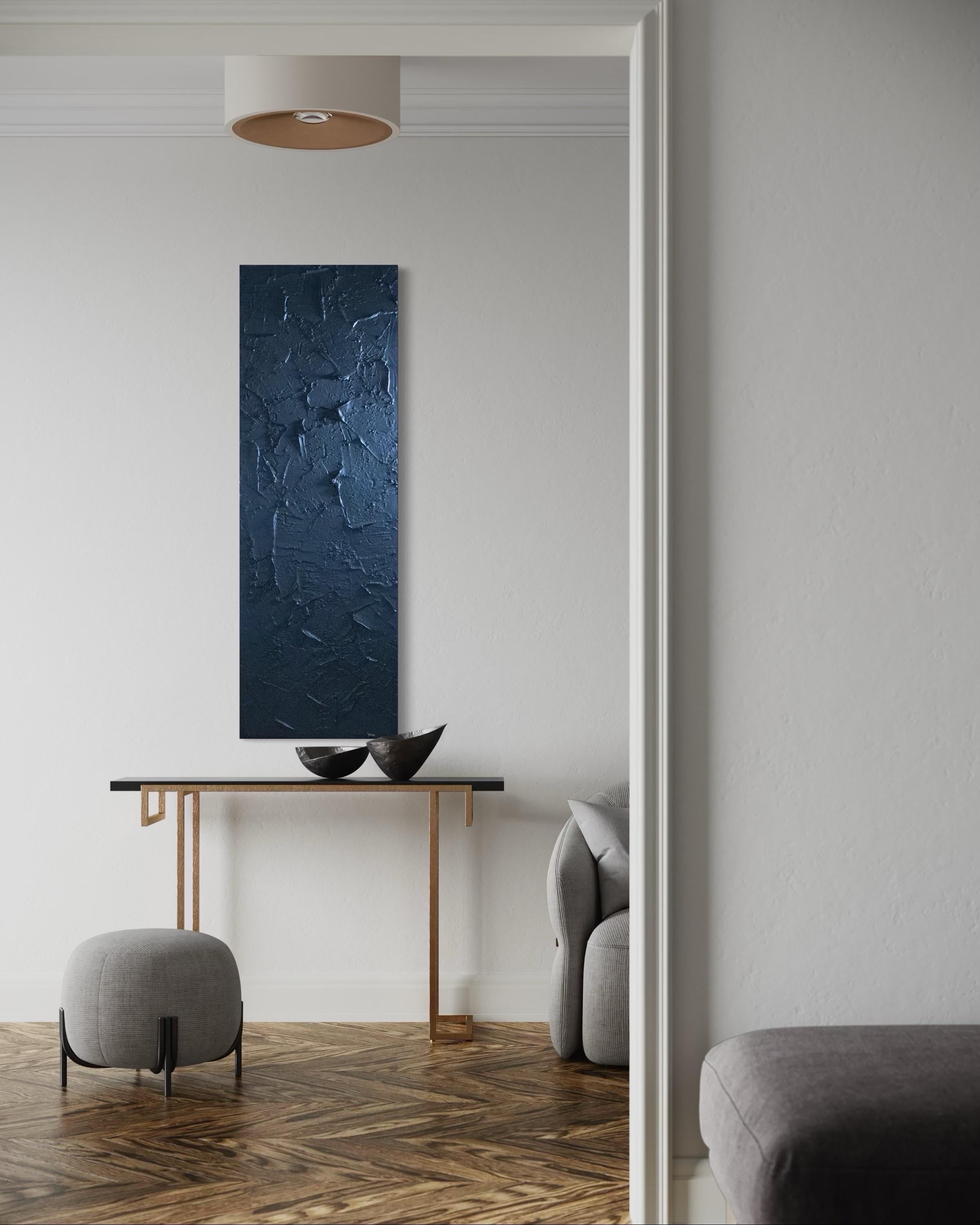 Raw - Black, Monochrome, Sculptural, Contemporary, Impasto, Minimal, Texture For Sale 16