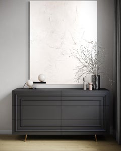 Walk Softly - Extra Large, Textured, Cream, Neutral, White, Modern, Contemporary