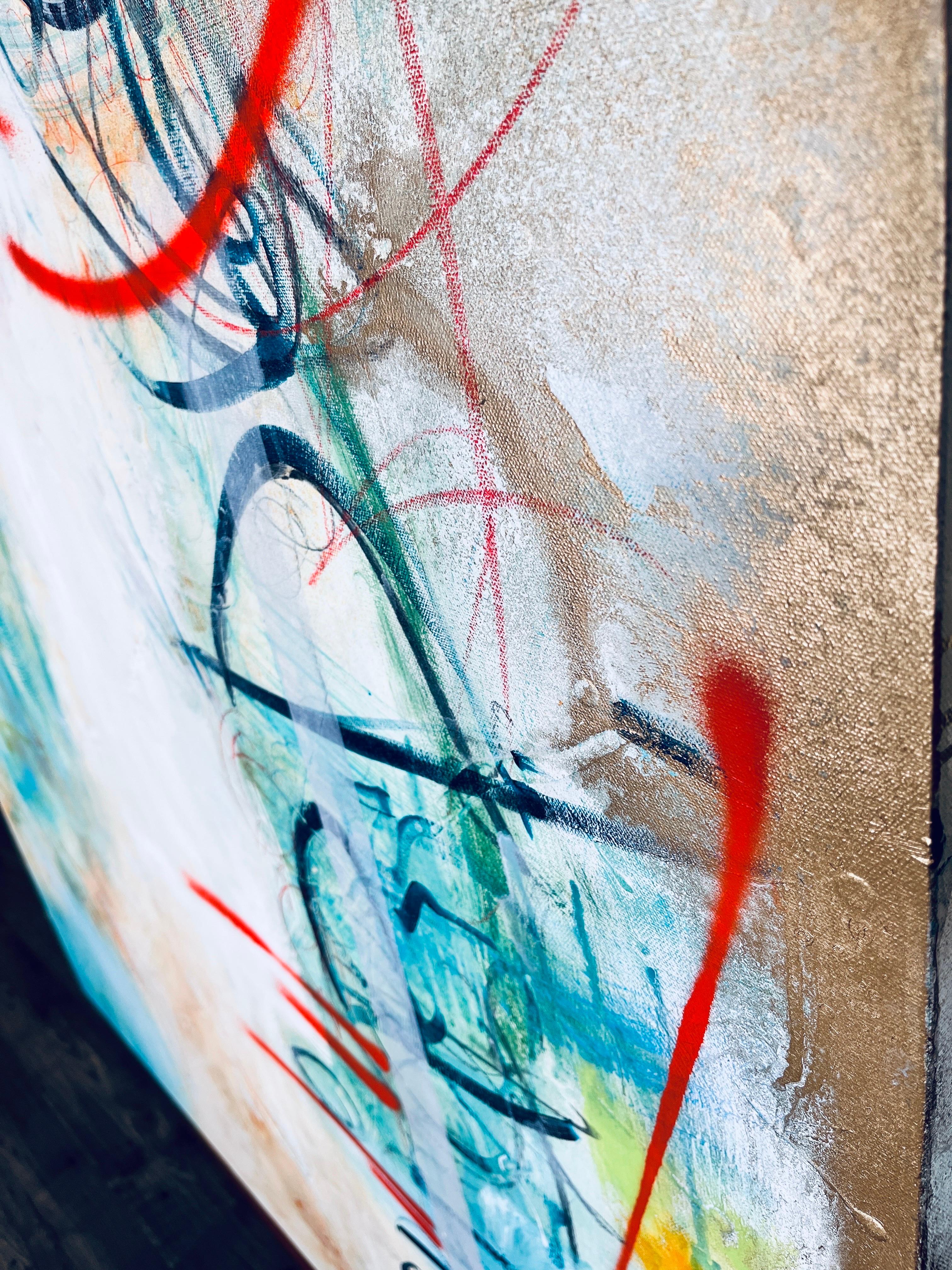 Resonanz - Türkis, Gold, Weiß, Neutral, Strukturiert, Straße, Weiß, Grau im Angebot 4