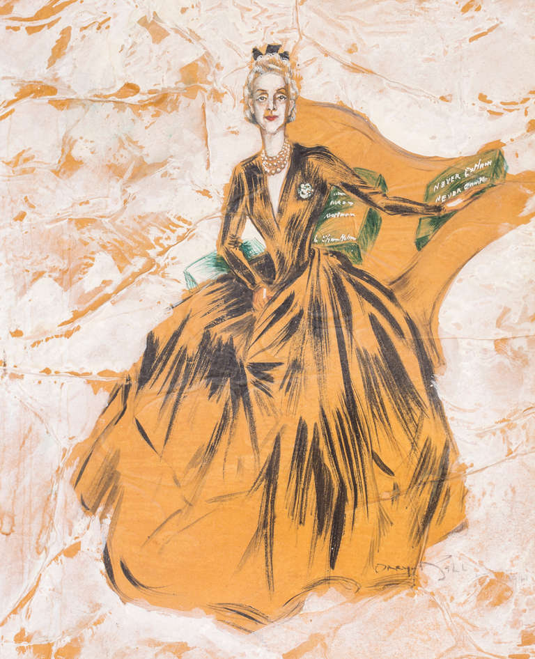 A portrait of first Lady of interior design Lady Mendl by acclaimed designer Orry Kelly