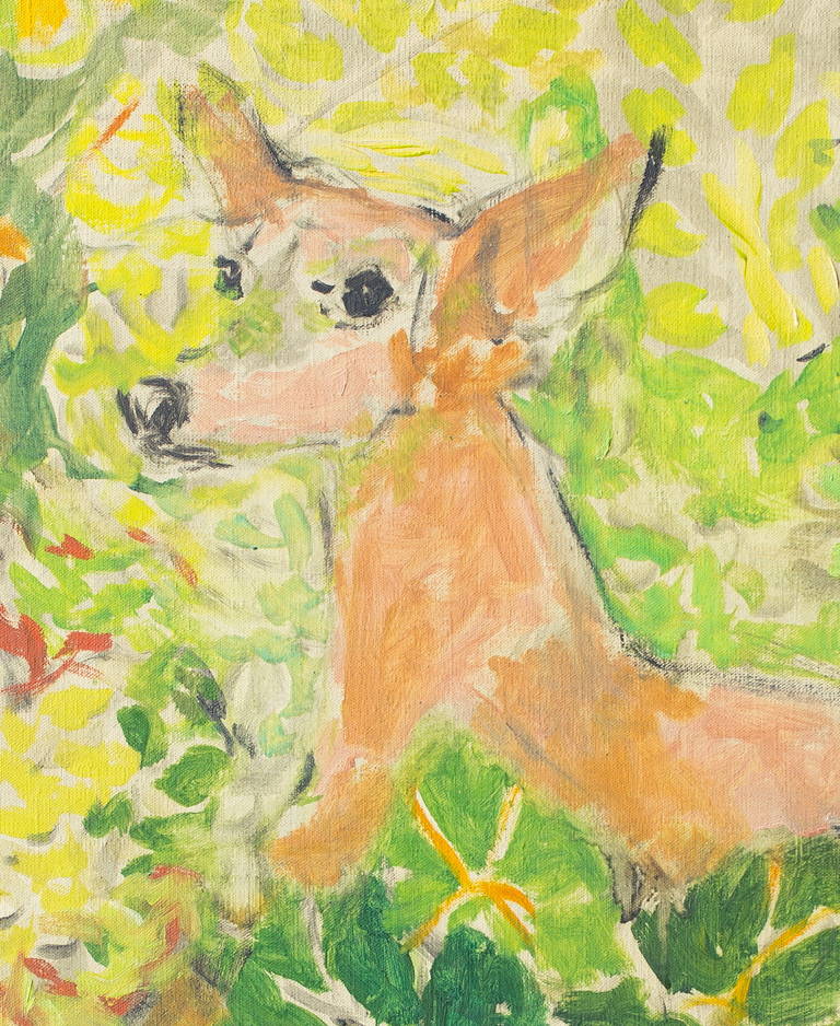 Portrait Of A Dog In Foliage - Painting by Marcel Vertès