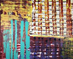 #46 Large Composition, Yellow, Red, Turquoise