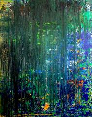 #14 Large Composition Green, Black, Blue