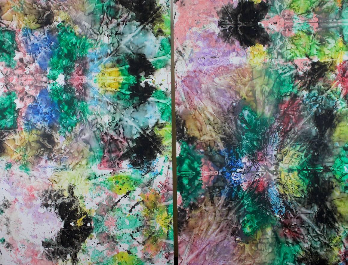 Harry van Gestel Abstract Painting - #27 & #28 Diptych large composition