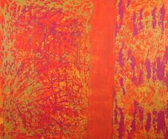 #56, Large abstract painting, Dutch contemporary, Orange